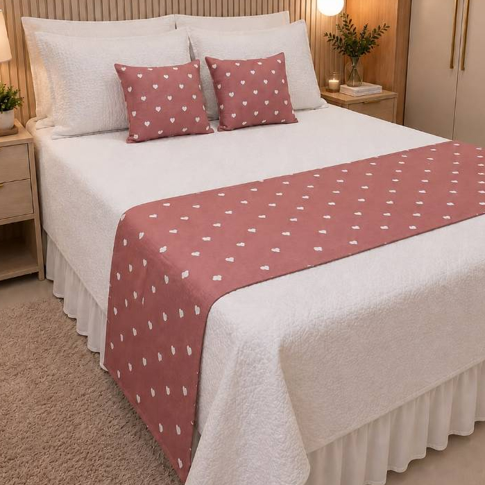 Kit Peseira Casal Queen Decorativa 3 Peças Piquet Luxo Premium Com Zíper