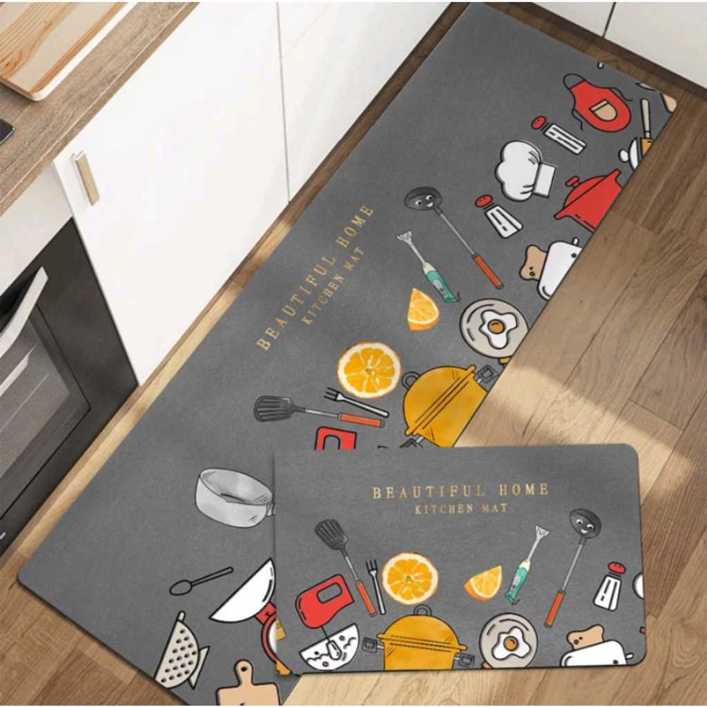 Kit de Tapete Passadeira Belga Para Cozinha 2peças