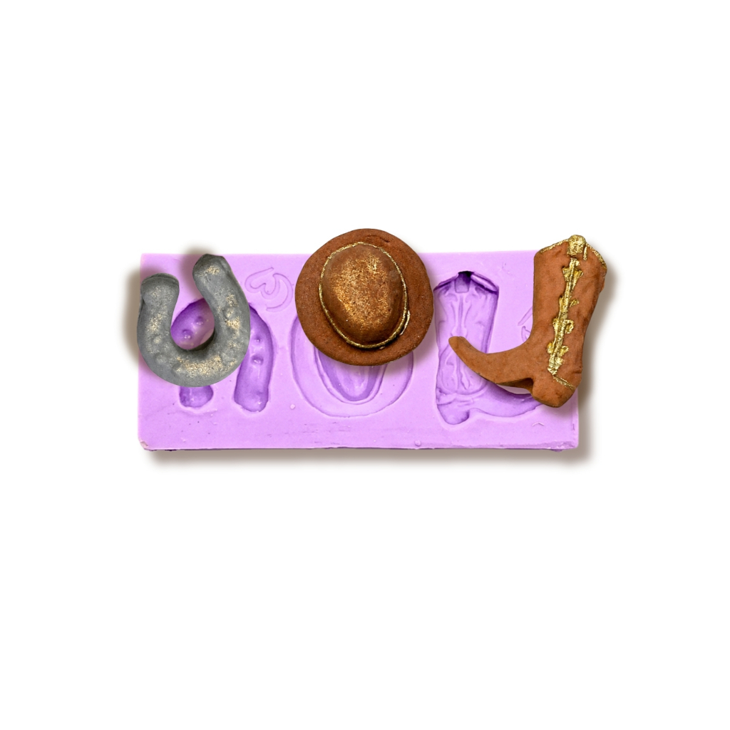 F1955 MOLDE DE SILICONE COUNTRY COWBOY CONFEITARIA BISCUIT