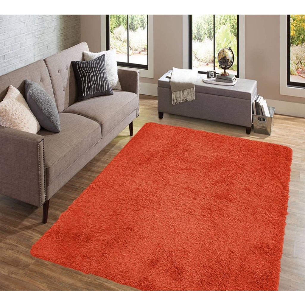 Tapete 2,00 X 1,50 Peludo 40mm Sala  Luxo Vermelho