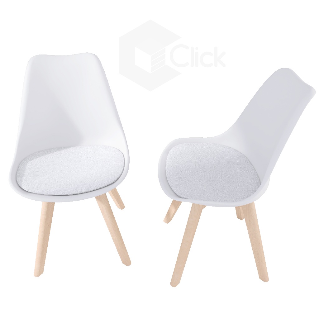 Kit 2 Cadeiras P/Mesa Sala De Jantar Saarinen C/Estofados