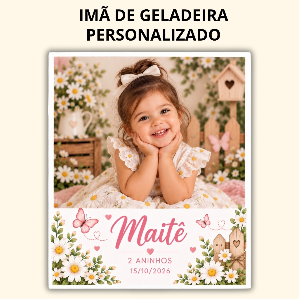 foto imã de geladeira personalizado 6x7 lembrancinha aniversario batismo chá de bebê formatura