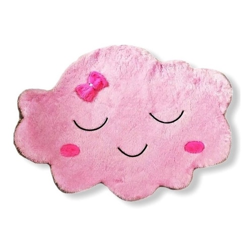 Tapete Para Quarto  Bebe Nuvem Rosa Antiderrapante 78cmx68cm