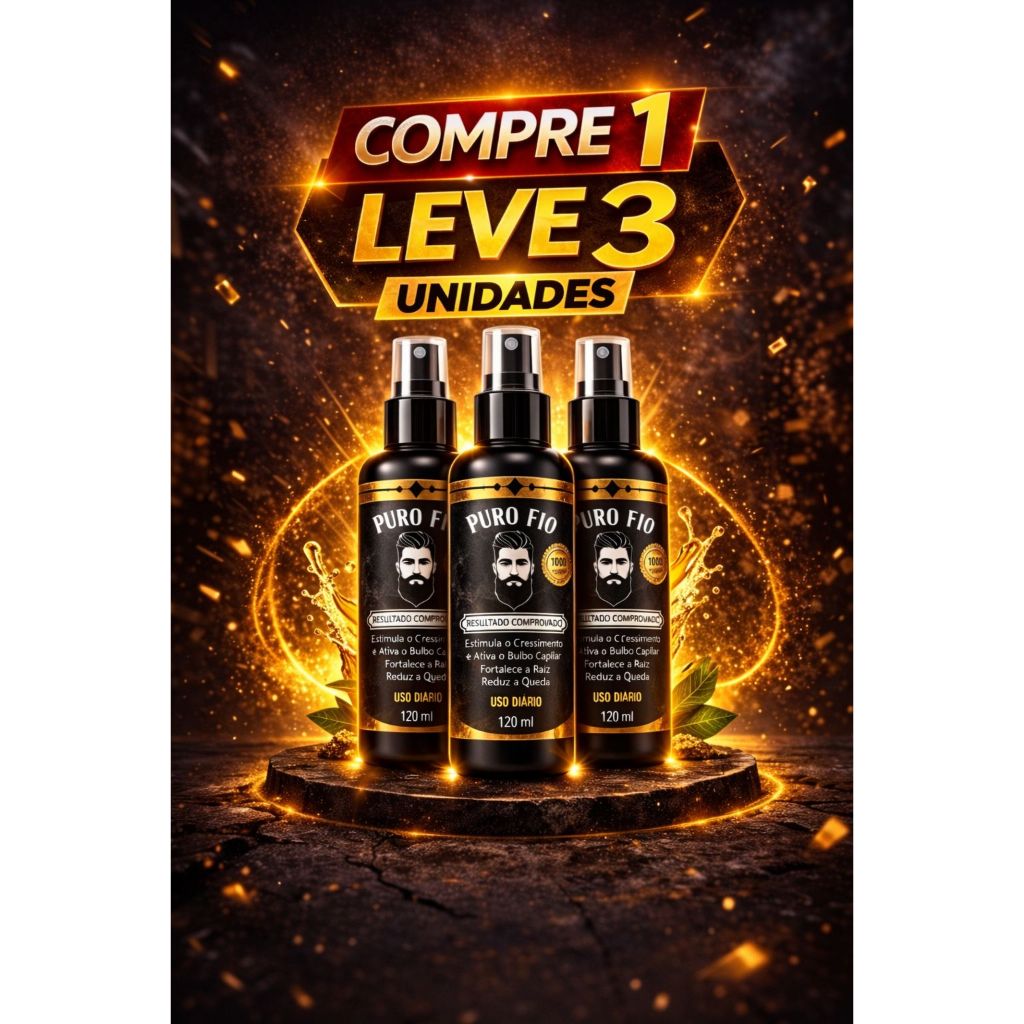 Kit 3 Tônico CapilarPro Barber MinoxDNACapilar Spray 120ml Crescimento Barba Cabelo Rápido Envio Imediato