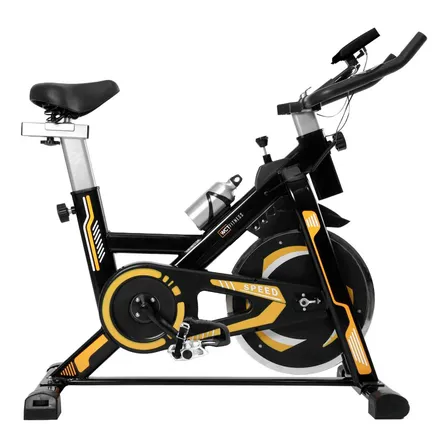 Bicicleta Spinning Com Roda De Inércia De 13kg Wct Fitness Original Cor Preto Preto/amarelo