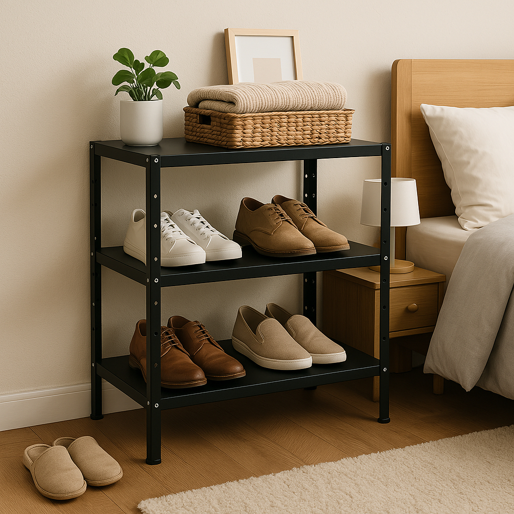 Estante de Aço - 3 Prateleira Compacta  - Multiuso 60cm 3 Bandejas Casa Escritório
