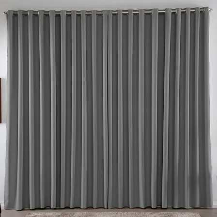 Cortina 3,00x2,50 Metros Blackout Blecaute Cinza Corta Luz Em Tecido Grosso Para Quarto E Sala Casa Laura Enxovais
