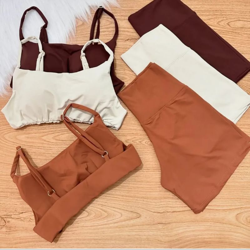 Conjunto Fitness Feminino Compressão e Sustentação suplex Premium Treino, Academia e Corrida zero transparencia