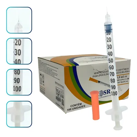Seringa Sr Agulha Fixa De 1ml 6x0,25mm 31g C/100