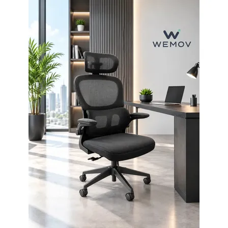 Cadeira De Escritorio Ergonomica Wemov Com Encosto de Lombar Giratoria Resistente Reforçada 180kg Confortavel Reuniao