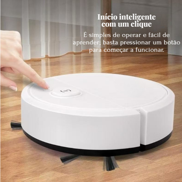 Robô Aspirador 3 em 1 Varre, Aspira e limpar  - Limpeza Automática Inteligente e Silenciosa