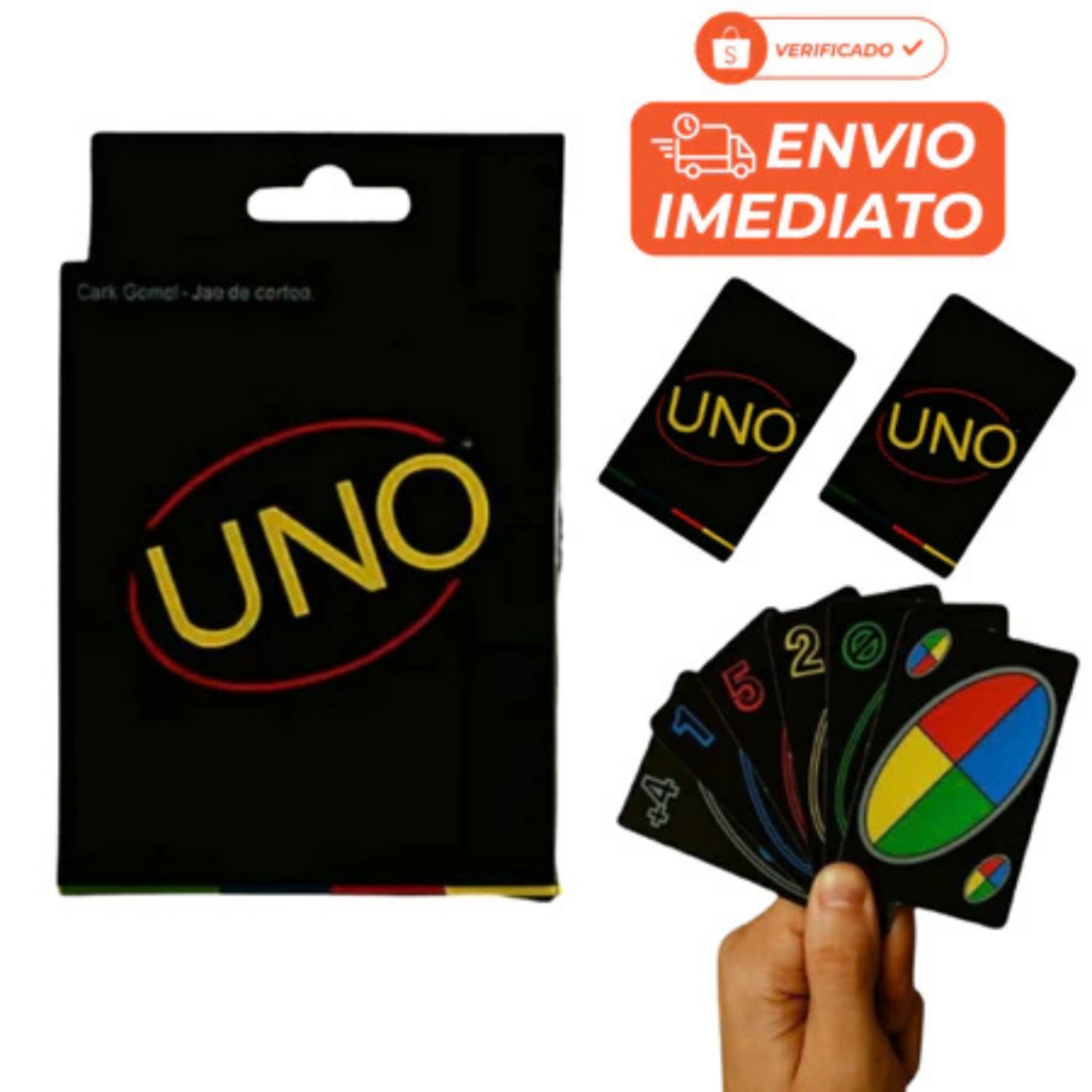 Jogo do Uno Black Edição Limitada Preto Minimalista Cartas Design Clássico e Exclusivo Diversão