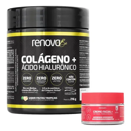 Kit Colágeno Hidrolisado Verisol Renova Be com Ácido Hialurônico e Creme Facial