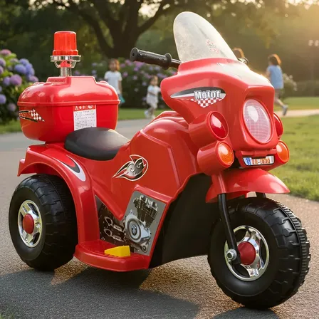 Moto Elétrica Brinq Kids Giroflex Infantil 6V Vermelha Com Baú e Pedal