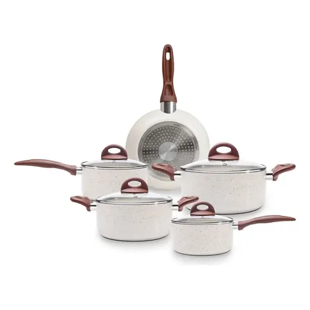 Jogo De Panelas Smart Plus Vanilla Indução Cerâmico 5peças Brinox 4774/101
