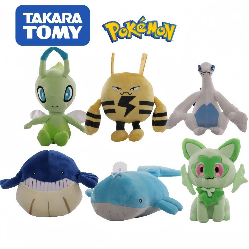 Pokemon Pikachu Pelúcia Gengar Jirachi Celebi Quilava Sprigatito Lugia Elekid Wailmer Wailord Peluche Brinquedos Hobbies