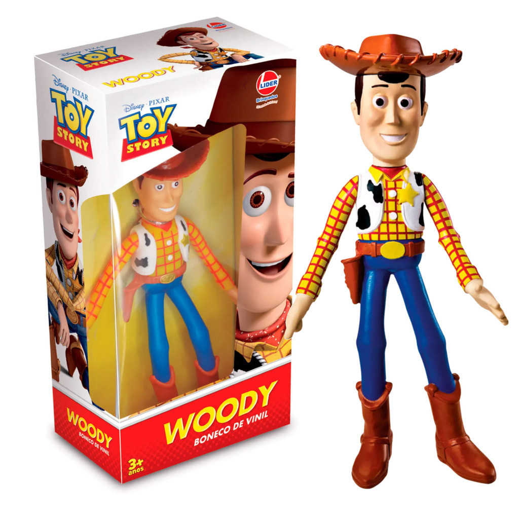 Boneco Woody Toy Story em Vinil sem Som Infantil Colecionável