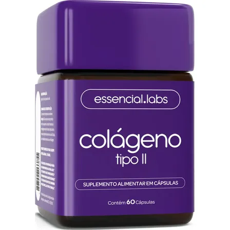 COLÁGENO TIPO 2 com 45mg - Fórmula Exclusiva com Máxima Concentração e Biodisponibilidade - 60 Cápsulas