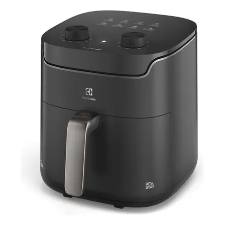 Air fryer Fritadeira Elétrica Electrolux EAF40 1400W sem oleo Rita Lobo 5,6L 8 receitas pré-sugeridas timer 60 minutos desligamento automático cesto removivel dupla camada antiaderente - Cinza
