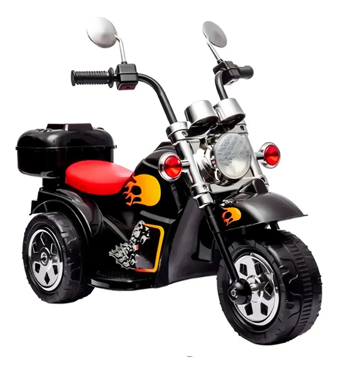 Mini Moto Motinha Elétrica Infantil Bateria 6v Led 3 Rodas Cor Clássica / Preta