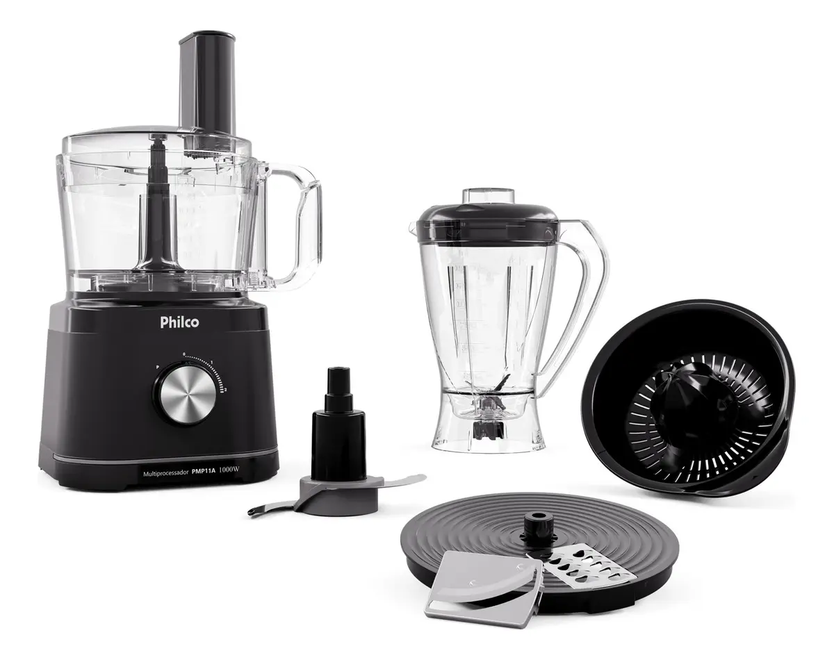 Multiprocessador Philco 5 em 1 1000W com Liquidificador 2,2L Preto PMP11A