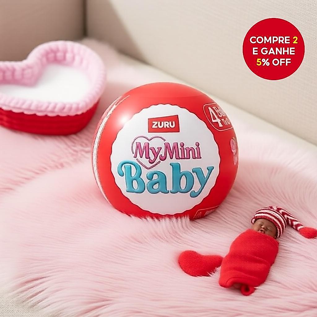 ZURU My Mini Baby Caixa Cega Ovo Vermelho com Boneca Miniatura Colecionável + Playset, Adequado para Meninas a partir