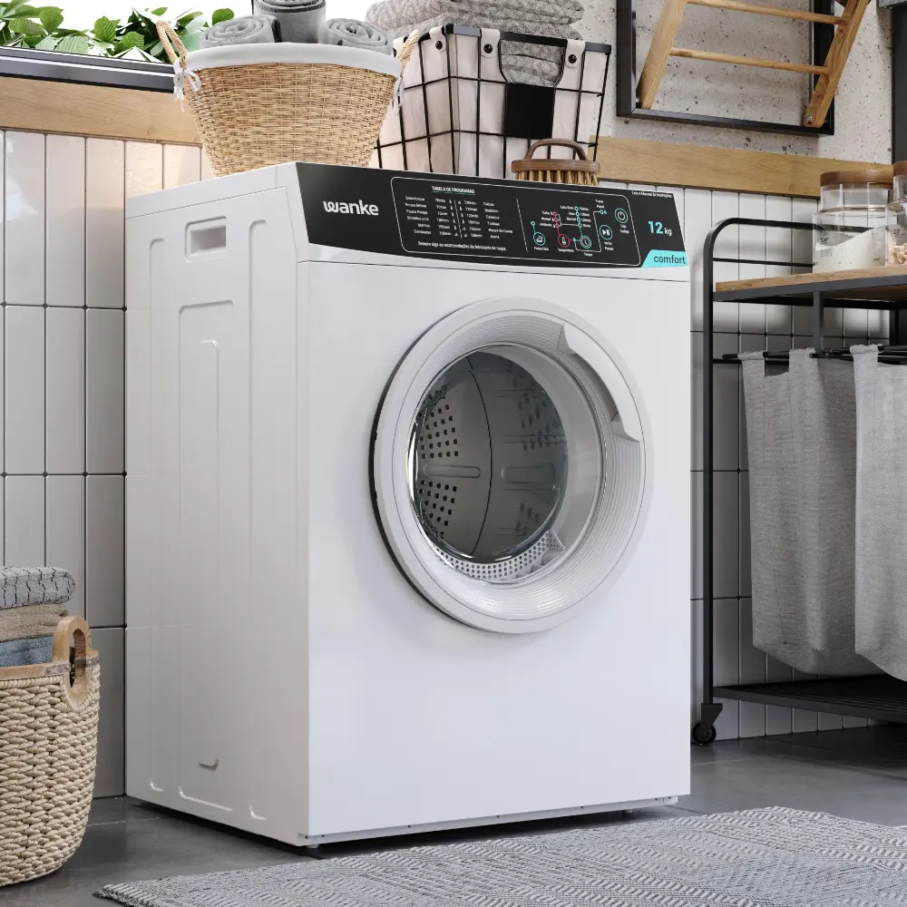 Secadora De Roupa De Piso Wanke 12kg Comfort 12 Programas Branco Promo Wave
