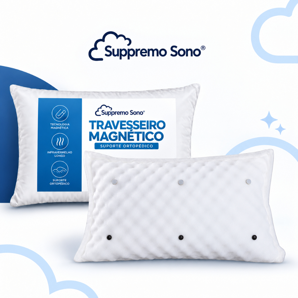 Travesseiro Magnético ALTO ORTOPEDICO Massageador Confortável Terapeutico Luxo