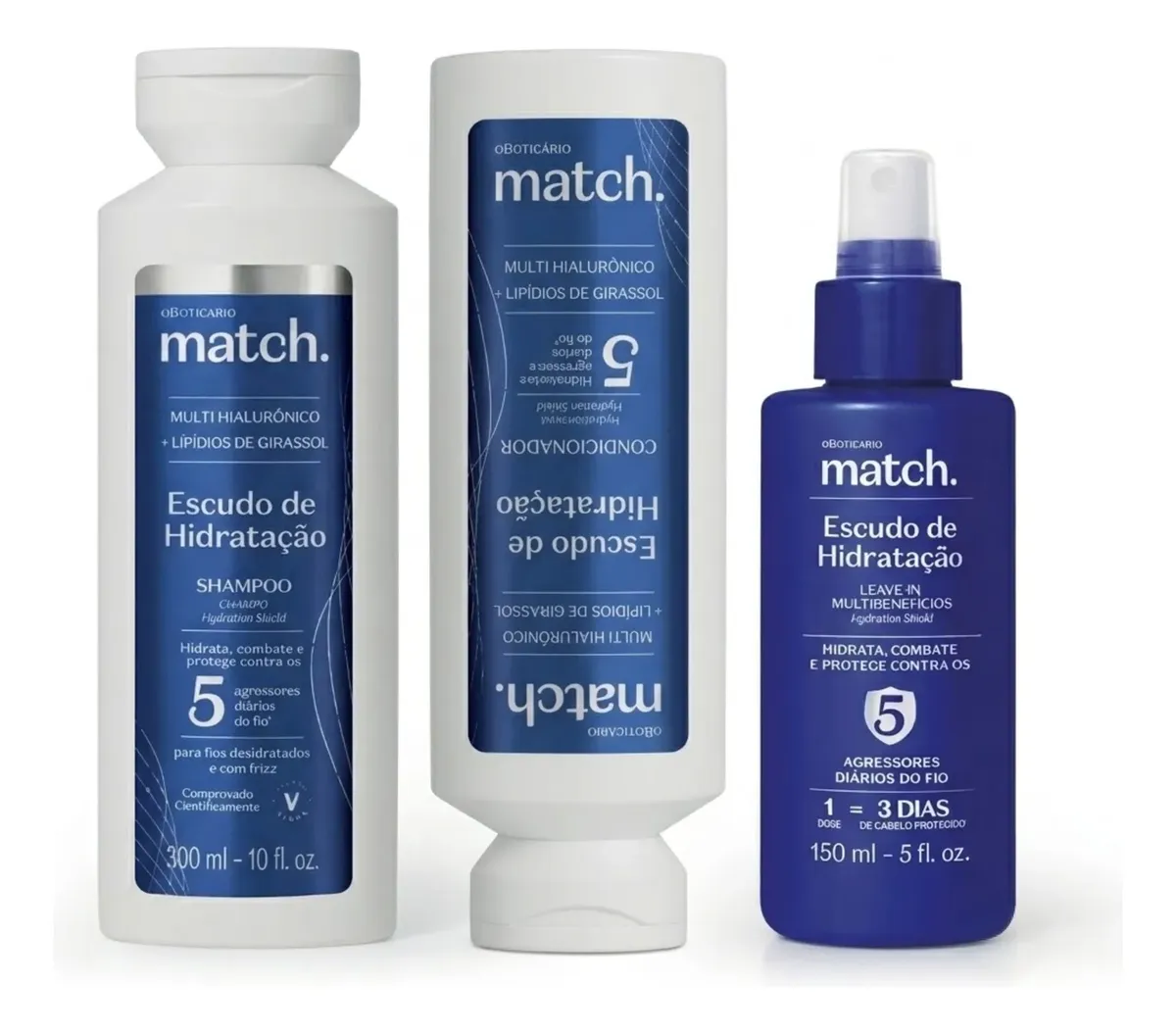 Combo Match Escudo De Hidratação: Shampoo 300ml + Condiciona