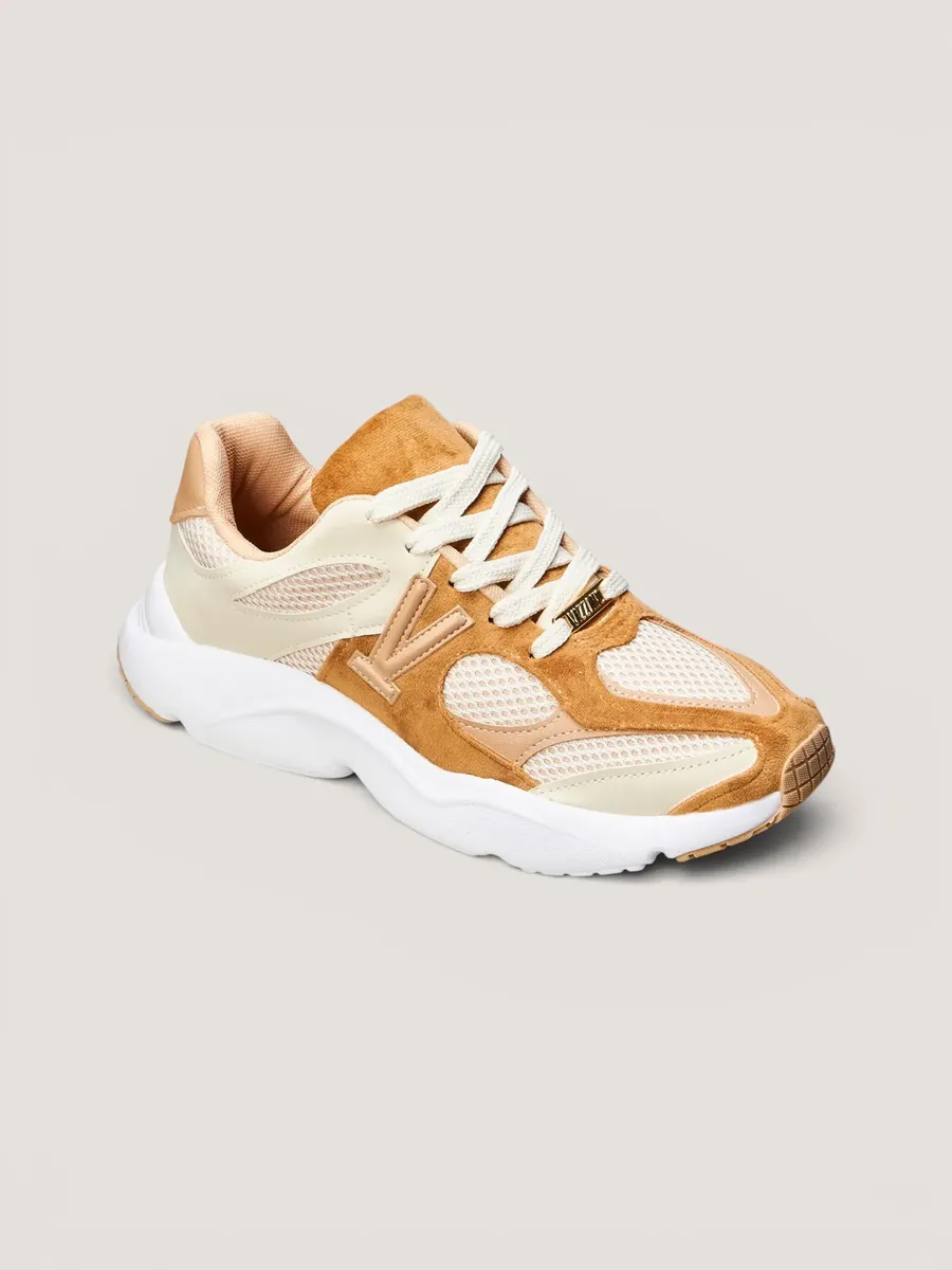 Tênis Casual Feminino Vizzano 1440-110 Marrom-claro Liso. 35 Br