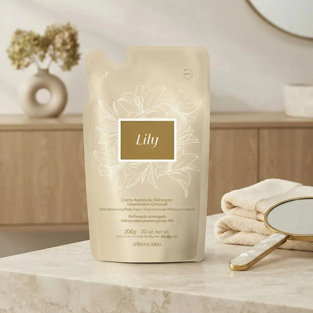 Refil Creme Acetinado Hidratante Desodorante Corporal Lily 200g