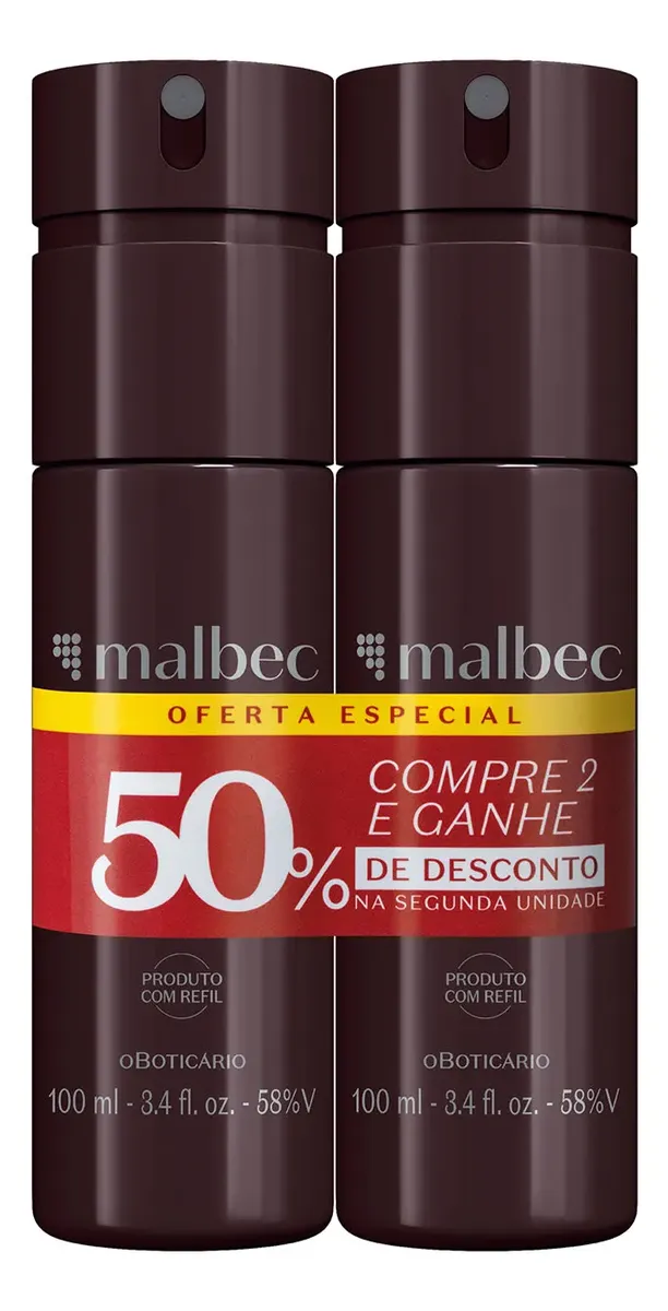O Boticário Malbec Kit Body Spray 2x100ml