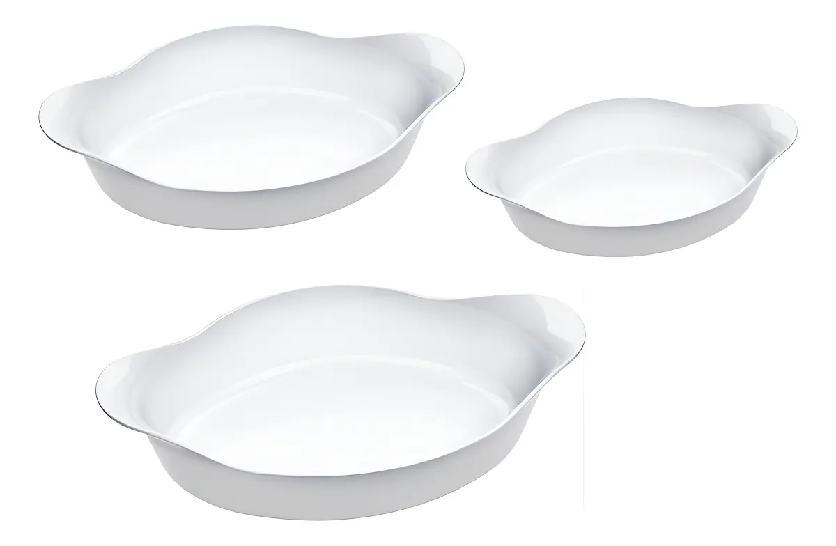 Kit De Assadeiras Marinex Opaline Oval 3 Peças