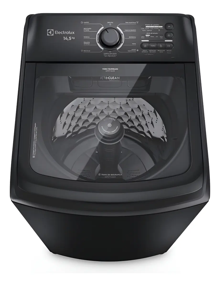 Máquina De Lavar Electrolux 14,5kg Cesto Inox Lep15 127v Preto