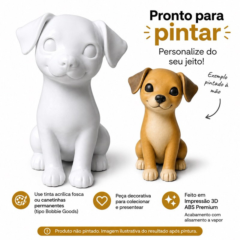 Cão Caramelo (SRD)  3D 🐶 Presente Pet Premium Brinquedo Para Criança e Adulto Pintar 🎨Coleção MiauauGoods