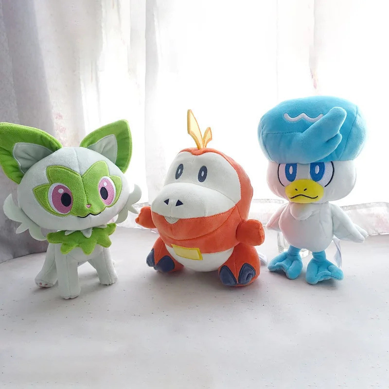 Pokemon Sword & Shield Sprigatito Quaxly Fuecoco Peluche Boneca Scorbunny Grookey Sobble Dedos Brinquedo Hobbies Present