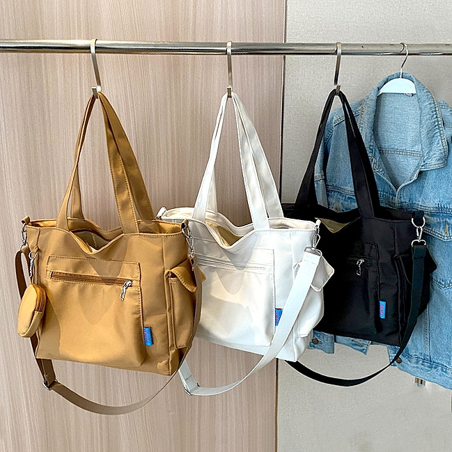 Bolsa Tote Feminina Grande Nylon Impermeável Transversal Ombro Casual Trabalho Leve Espaçosa