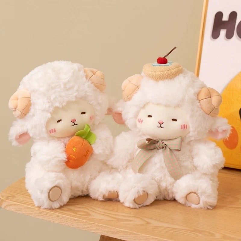 25cm Ovelhas Brinquedos De Pelúcia Cordeiro Boneca Kawaii Hobbies Coleção Acompanhar Brinquedo Do Sono Decoração Para Ca