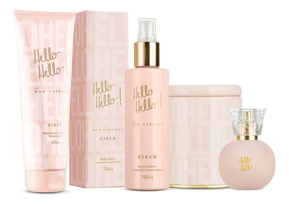 Ciclo Hello Hello! By Nah Cardoso para Ela Com Deo Colônia e Body Splash