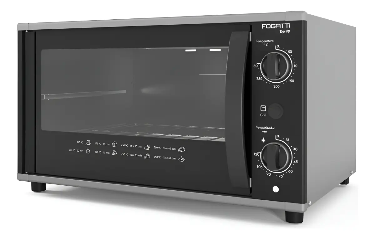 Forno De Banca Elétrico Top48 Fogatti 48 Litros Black 220v 220v Preto