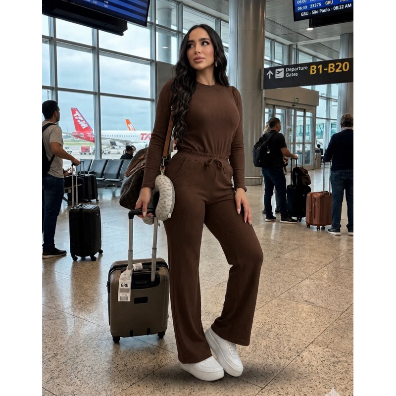 Conjunto Feminino Lanzinha Casual Elegante Conforto Premium