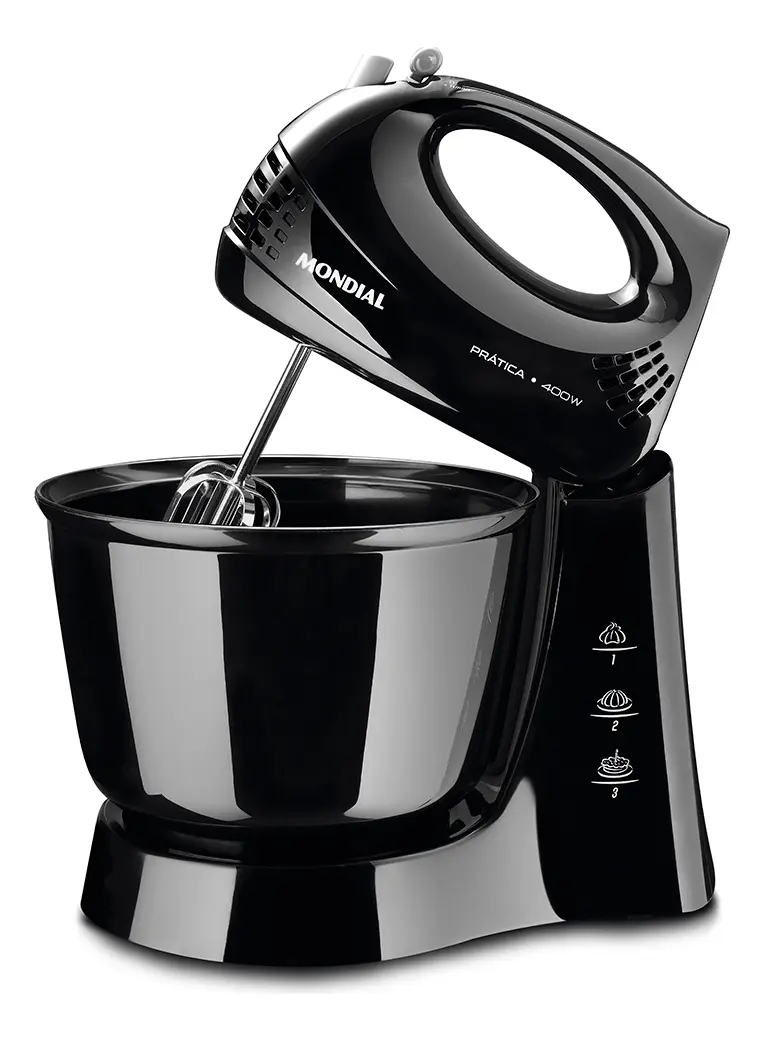 Batedeira Prática Mondial Preto 400W B-44-B