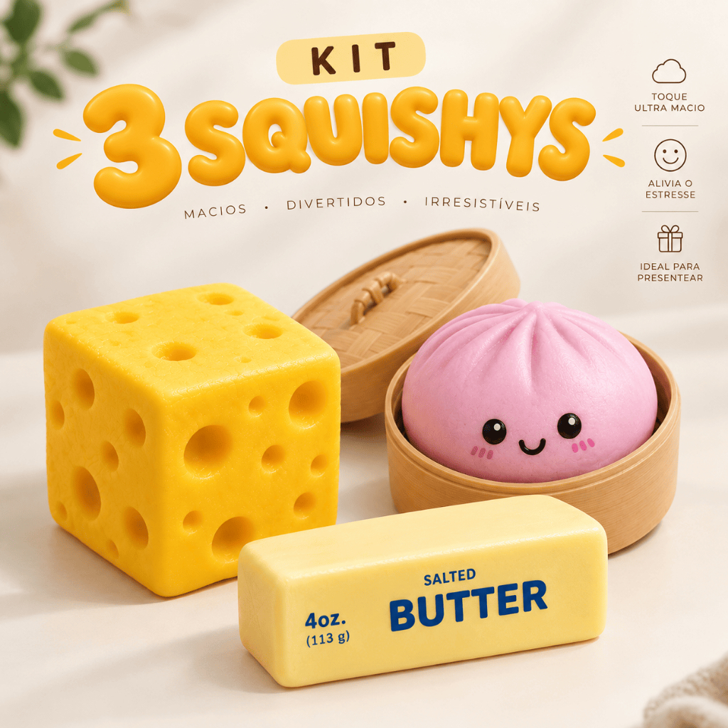 Squishy Baozi Queijo Manteiga Macio Aromático Slow Rising Sensorial