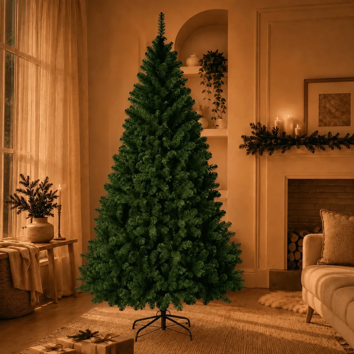 Árvore De Natal Premium Pinheiro Cheia Luxo 180cm 750 Galhos Cor Verde