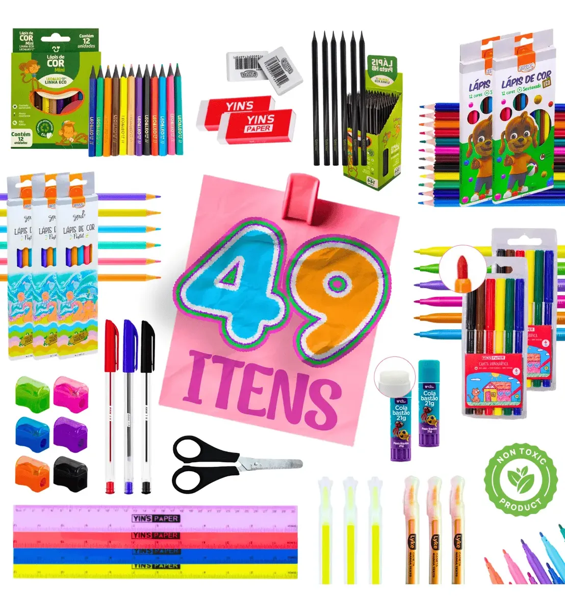 Kit Material Escolar Infantil Completo Ensino Fund Canetinha