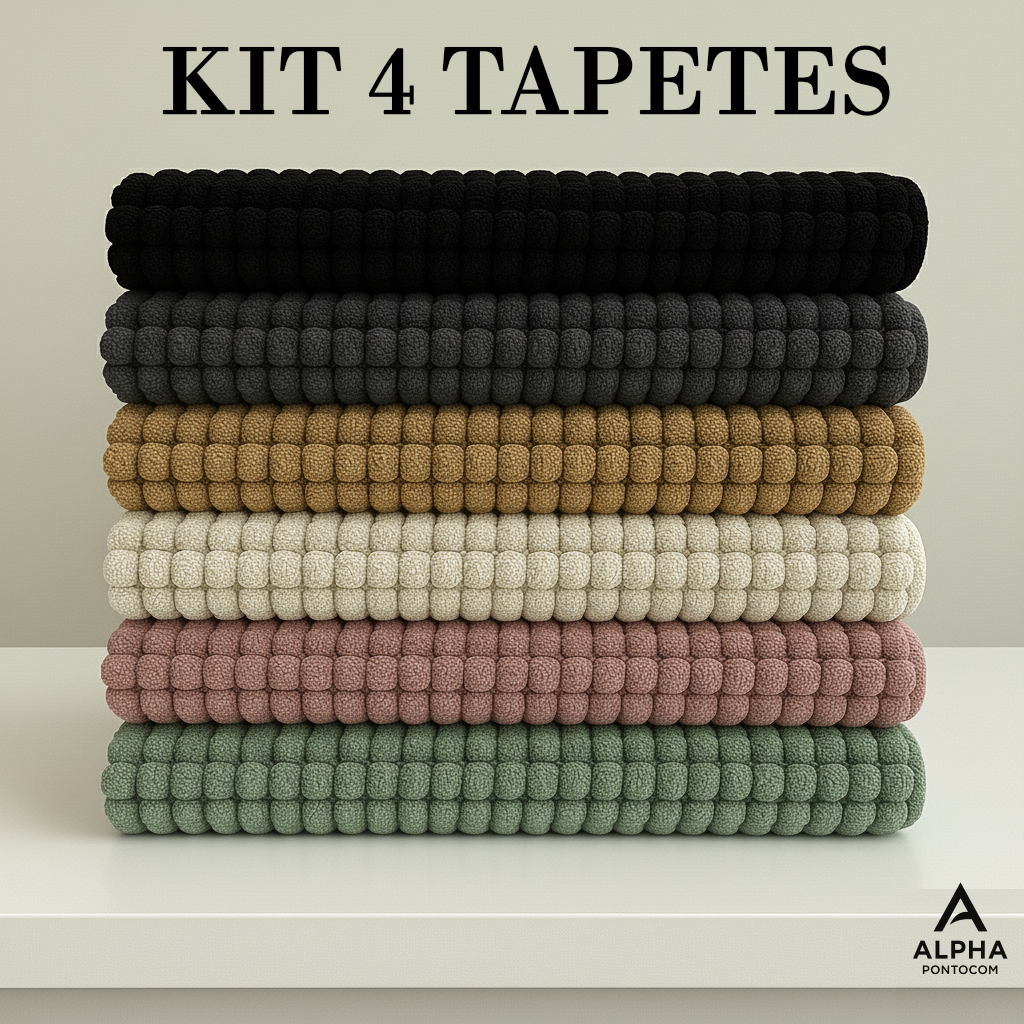 Tapete Bolinha KIT 4 Unidades Microfibra Banheiro Popcorn 38x58 Antiderrapante Macio Alta Absorção