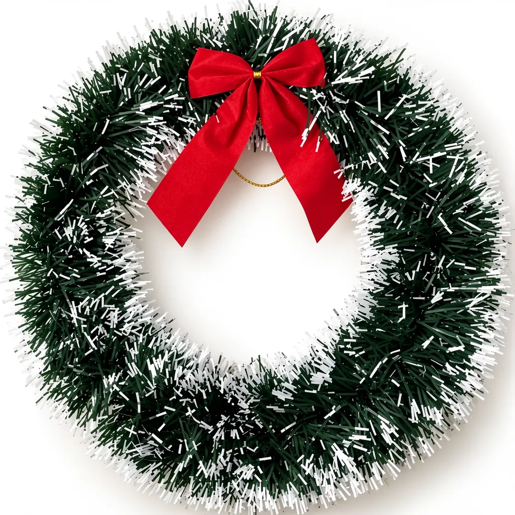 Guirlanda 27cm Com Laço Enfeite Decorativo De Natal Porta Nevado