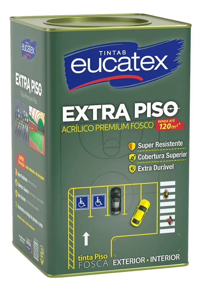 Tinta Eucatex Extra Piso Premium 18 Acabamento Fosco Cor Cinza Escuro | Lata 18 Litros