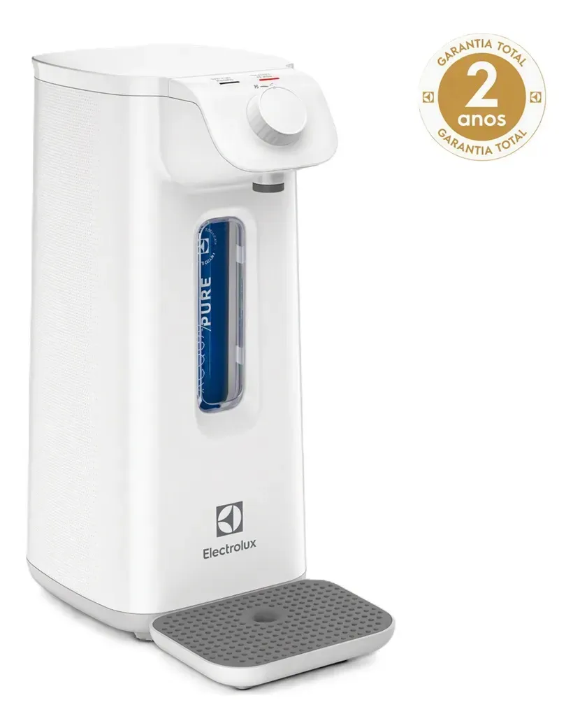 Purificador de Água Electrolux Natural Filtro Refil Compacto Tecnologia Acqua Pure Alta Filtragem 6 meses 3000 litros Design Moderno não necessita energia fixação parede ou mesa/balcão PN10B - Branco