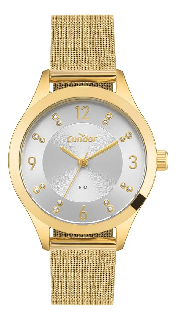 Relógio Condor Feminino Dia A Dia Co2035nqt/4k Dourado Prata